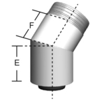 Abgasleitungs-Bogen 45°