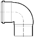 Curva per sifoni a 90° in PVC per canalizzazione