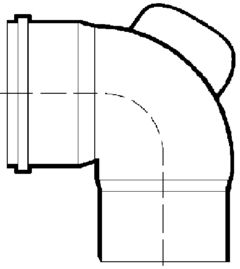 Coude plongeur PVC canal, 90°