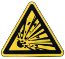 Cartello di avvertimento: sostanze esplosive